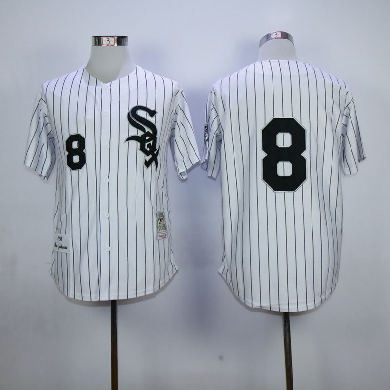 Men Chicago White Sox #8 Jackson White Throwback MLB Jerseys->chicago white sox->MLB Jersey